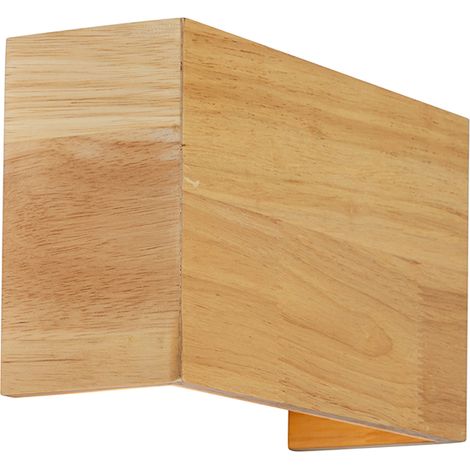 QAZQA rústico Aplique de pared rústico de madera de roble - Otan Rectangular Adecuado para LED Max. 2 x 8 Watt
