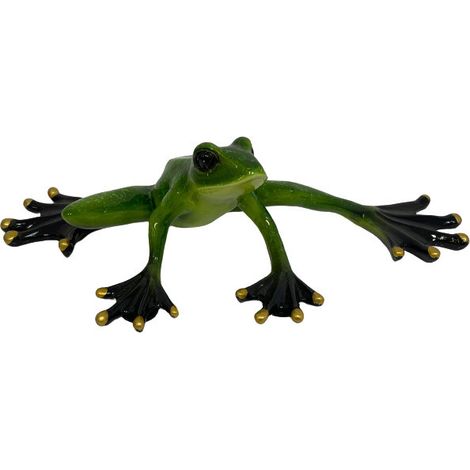 Dekofigur Frosch grün 8,5 x 14 x 30,5 cm