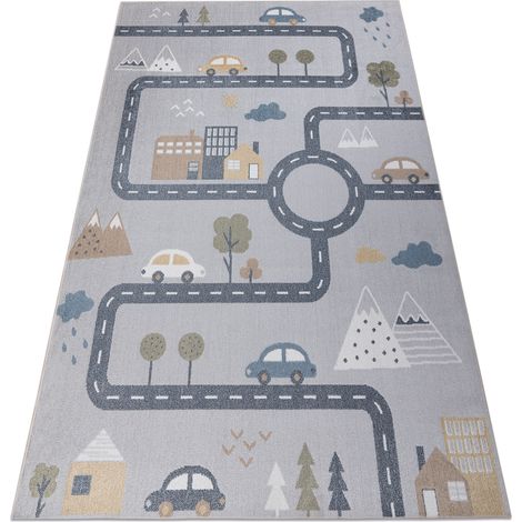 Carpet BONO 726 street, city light grey / cream grey 280x370 cm