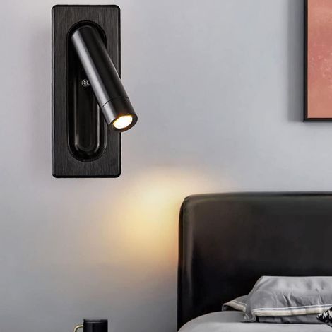 Applique da parete a LED, corpo in alluminio, applique per interni, 3000K, applique antiruggine, nero (dimensioni: 7 × 17 cm) (1/5)