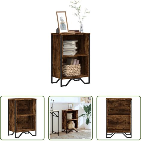 Rangement livres - Bibliothèque chêne fumé 50x31x74,5 cm bois d'ingénierie (1/5)