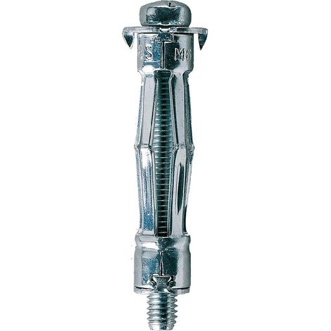 Chevilles métalliques à expansion pour parois creuses – Longueur 75 mm – Ø perçage 13 mm – Boîte de 45 unités – Anti-corrosion – Molly