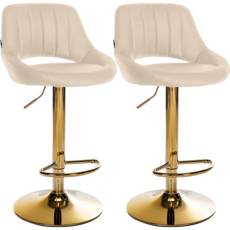 Set da 2 sgabelli da bar Milet in similpelle crema Metallo oro