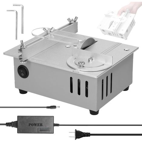 Mini scie sur table de précision 24 V 4 A, scie circulaire de table miniature pour bois, PCB et PVC, réglage de hauteur 0,1 à 15 mm (1/5)