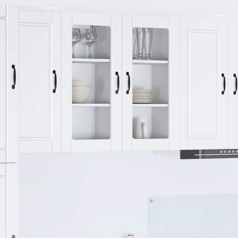 Meubles muraux de cuisine 2 pièces blanc en bois d’ingénierie - PANGIVO (1/5)