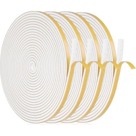 Joint Fenetre Isolation Anti Froid, 20m Joint Porte d'entrée Mousse Adhésif 6 x 3mm Bande Etancheite Autocollante Isolant Fenêtre Contre le vent, Anti pluie, Anti-bruit (Blanc) (1/5)
