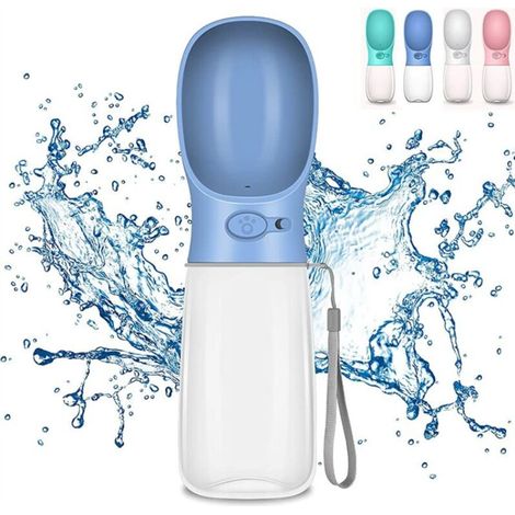 Bouteille d'eau pour Chien 550ml. Anti-Fuite Portable Gourde pour Chien sans BPA. Distributeur d'eau Portable Voyage Gourde avec Bouton Lock pour Chien Chiot Chat Animaux de Compagnie (1/5)