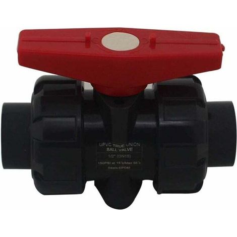 Vanne double union à coller diam 20 mm vanne boisseau pvc robinet boisseau sphérique robinet a bille sphere pour piscine,DN15 (Diamètre Interne 20mm) (1/4)