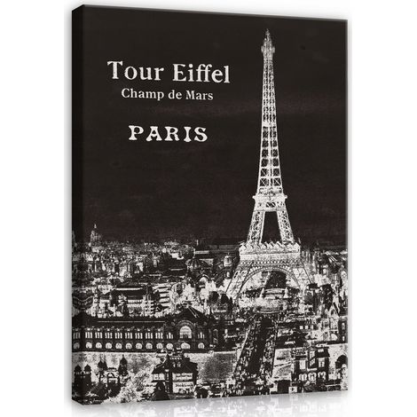 tableau tour eiffel paris pour salon noir 120x80 (1/3)