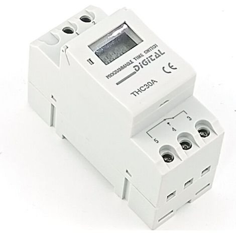 Timer digitale programmabile per guida DIN 220V - Regolatore orario programmabile per quadro elettrico domestico -Crezuo