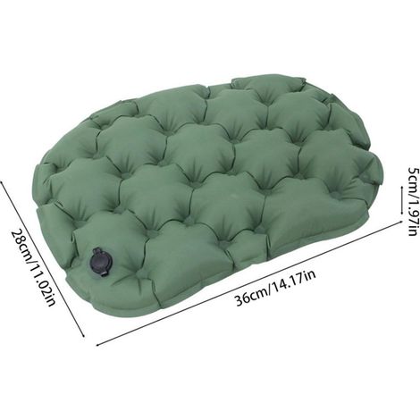 1 pièce - Tapis gonflable d'extérieur - Résistant à l'humidité - Tapis de camping individuel - Portable - Coussin de siège personnel - Pliable - Coussin de bureau - Vert (1/4)