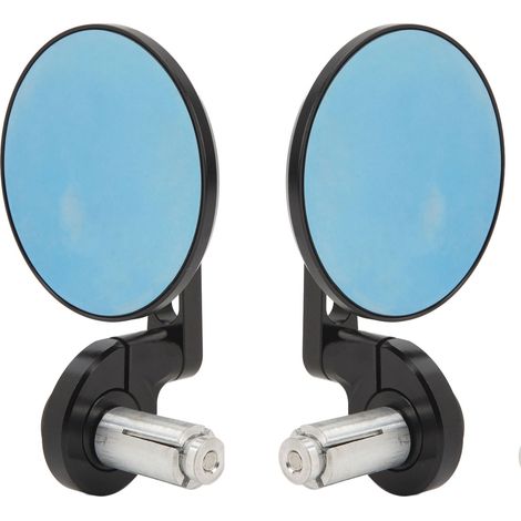 Specchietto retrovisore rotondo antiriflesso e resistente all'usura per manubri da moto da 7/8 di pollice, nero opaco, 1 paio (1/5)