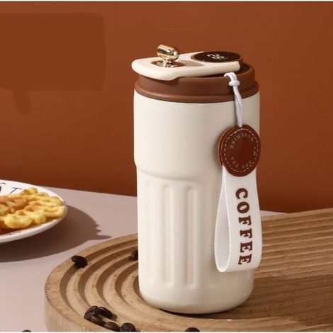 Mug isotherme en acier inoxydable de 450ml avec affichage de la température, idéal pour le camping et les activités de plein air Couvercle étanche Tasse portable pour garder les boissons chaudes ou (1/5)