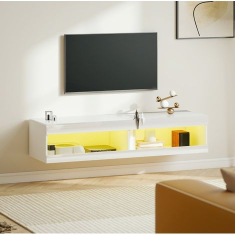 Mueble TV mural LED RGB 16 colores para TV 55-60 pulgadas, 140 x 40 x 30 cm OKMYHOME (1/5)