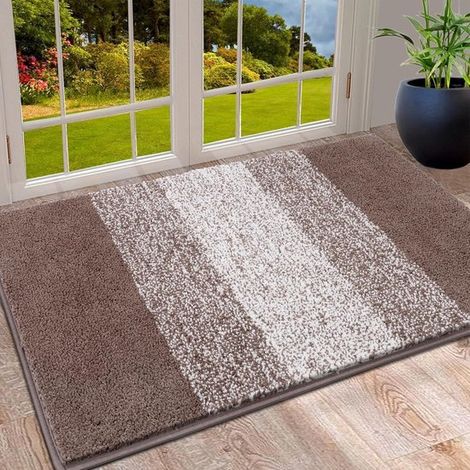 Felpudo - Alfombra de entrada - Atrapa la suciedad - Antideslizante - 50 x 80 cm - Marrón (1/5)