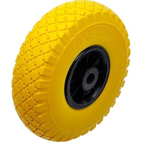 KRAFTMANN 80652 ROUE POUR DIABLE/CHARIOT DE TRANSPORT, JAUNE/NOIR, 260 MM