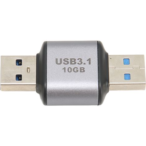 Adaptateur USB 3.1 Mâle-Mâle 10Gbps en Aluminium pour Ordinateur Portable et Fixe (1/5)