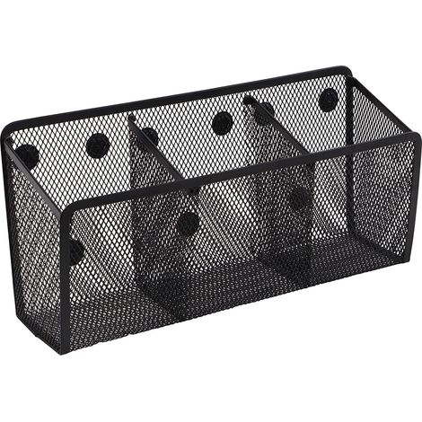 Porte-crayons magnétique, panier de rangement en maille avec aimant ultra-puissant pour réfrigérateur, tableau blanc, casier, fournitures de bureau (1/5)