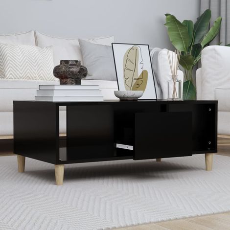 Table Basse de Salon Élégante,Table Canapé Noir 90x50x36,5 cm Bois d'ingénierie -FR19786 (1/5)