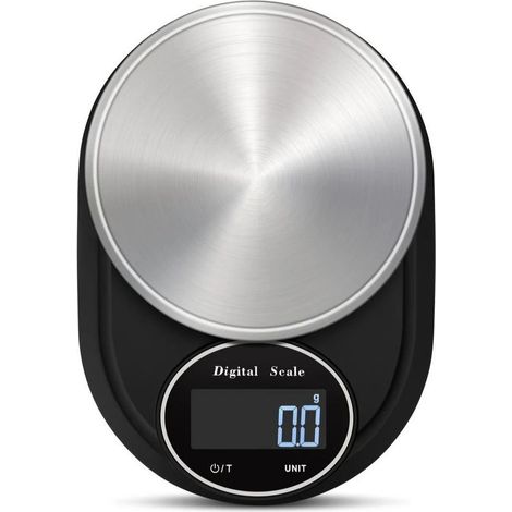 Balance de cuisine numérique 5 kg/1 g avec tare et fonction de comptage - Acier inoxydable, 7 unités, accessoires pour la cuisine et le barbecue (1/4)