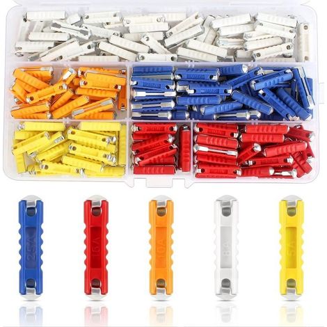 200 Torpedo-Autosicherungen – 5 A, 8 A, 10 A, 16 A, 25 A – Inklusive Aufbewahrungsbox – Überlastschutz (1/5)
