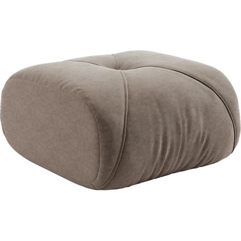 Pouf ottomano Elowin in ciniglia color tortora MODENUIT (1/5)