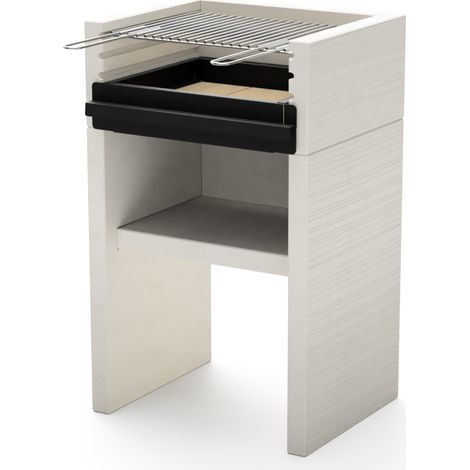 TUOZI - Barbecue fixe pour charbon modèle VENIT FLEX (Gris/Blanc - 59 x 47 x 95 cm) REF: 4400 - Résistant et moderne extérieur