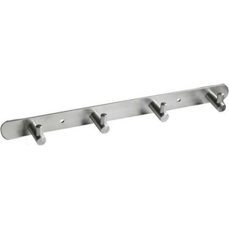 Elegante Melko Wandgarderobe aus Edelstahl V2A, 4 Haken – geeignet für den Innen- und Außenbereich