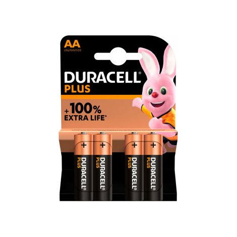 Pila alkalina Duracell plus power aa - lr06 1.5v blíster 4 unid ø14.5x50.5mm