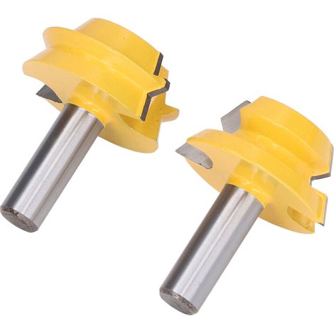 Lot de 2 fraises à tenon octaédriques, acier 45, acier au tungstène, fraises cylindriques pour le travail du bois. (1/5)