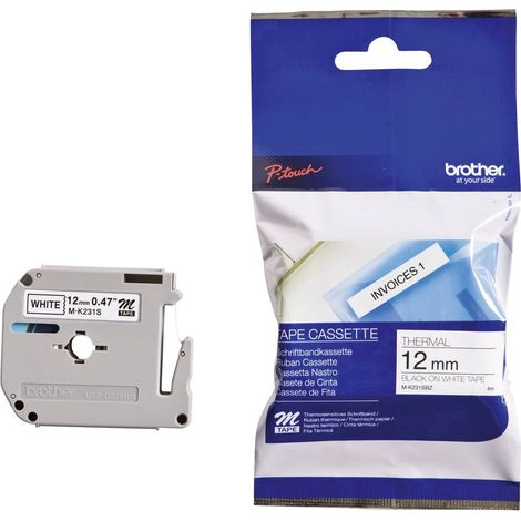 Brother M M-K231S Colore Nastro: Bianco Colore carattere:Nero 12 mm 4 m (1/3)