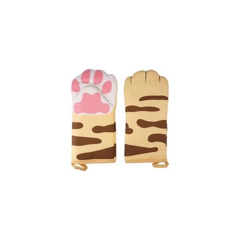 1 Paire Anti-Chaleur Gants de Cuisine Mignon Patte, 31cm Gant de Cuisine, Gants Cheminée, Gant de Four Doublure en Coton Motif Chat pour la Cuisson, Le Barbecue, la Pâtisserie (1/5)