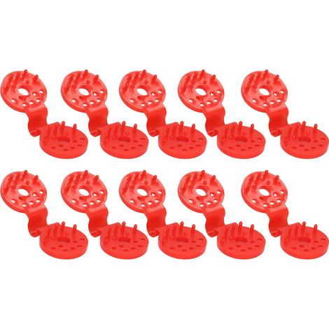 100 Stück Schattiernetz-Clips aus Kunststoff, vogelsicher, robust, für Gewächshaus, Garten, rot (1/5)