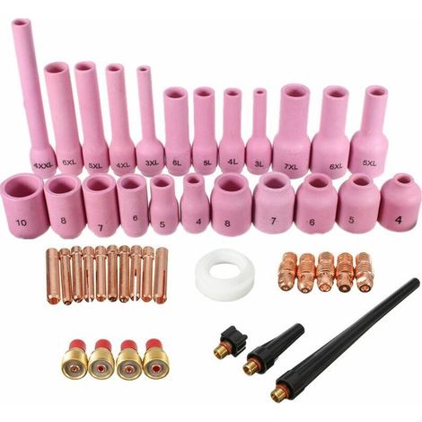 46 Pieces / ensemble TIG gaz lentille collet corps buse d'alumine Kit assorti pour SR WP-9 WP-20 WP-25 torche de soudage (1/3)