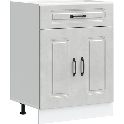 Mueble de cocina moderno con almacenamiento optimizado 60 x 46 x 81,5 cm madera de ingeniería gris hormigón 020049914 (1/5)