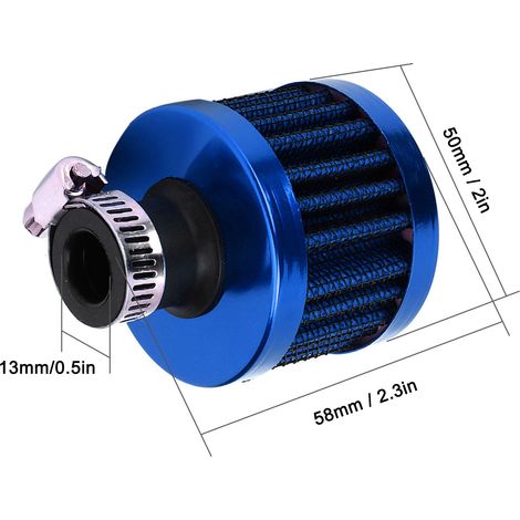 Miniatur-Luftfilter (13 mm) für Kurbelgehäuse, universelles Autozubehör, blau (1/5)