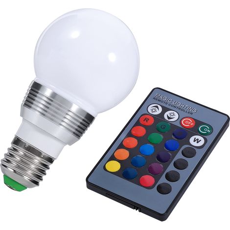 Ampoule Led RGB - Base E27 Dimmable 16 Couleurs Télécommande Intérieur Bar Fête Lot De 1 (1/5)