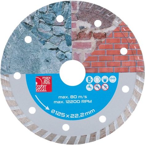 Disque diamant Turbo pour béton, brique, pierre 125x2x22.2mm - LOT DE 2