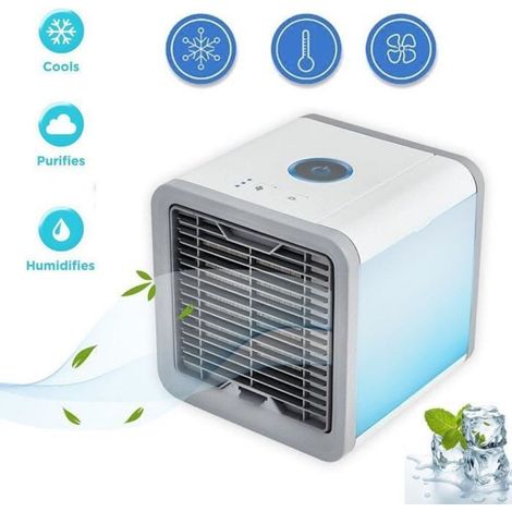 Climatiseur ventilateur et refroidisseur d\'air mobile USB - - Fixe - Gris - 8W - 50 CFM - 375ML (1/4)
