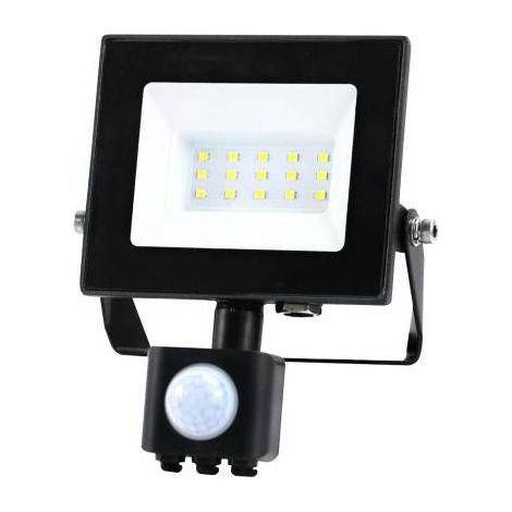 Projecteur avec détecteur de mouvement LED MHC 10W 6500K IP44 noir RED blanc froid (1/5)