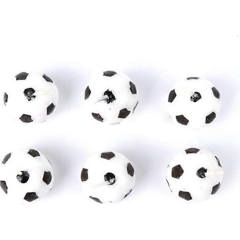 6er-Set Fußballkerzen für Kindergeburtstagsdekoration