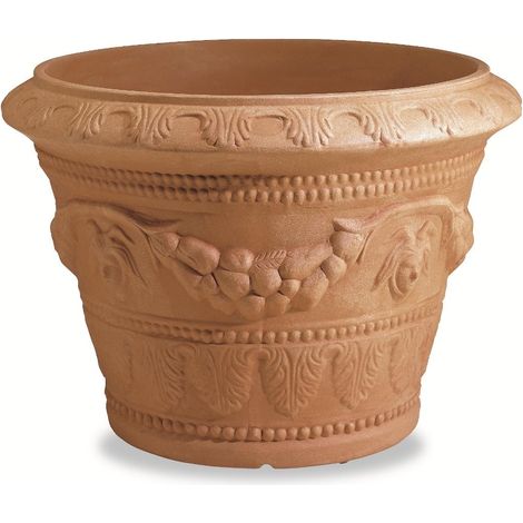 Vaso conico Festonato con Ghirlande 79 cm. Anticato