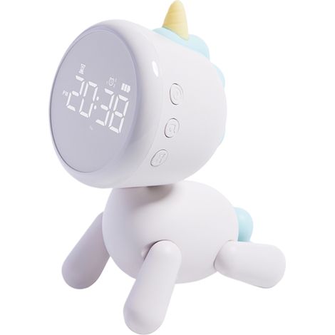 Sveglia per bambini con luce notturna a LED, 6 suonerie, funzione snooze, timer, conto alla rovescia e un adorabile design a forma di animale per aiutare i bambini ad addormentarsi.