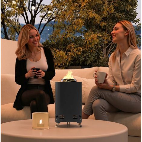 Brasero jardin sans fumee acier inoxydable 16x25 cm OKMYHOME (1/4)