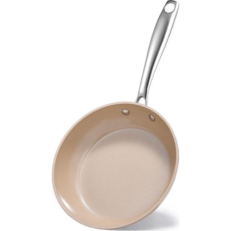 Poêle 20cm Céramique Antiadhésif, Induction, Résistant au four, Khaki