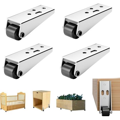 Ruedas para mover muebles, 4 miniruedas universales fijas con tornillos incluidos para utensilios de cocina, electrodomésticos y muebles pequeños. (1/5)