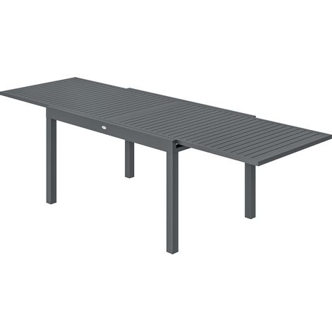 Table de Jardin Extensible Aluminium Gris 135-270cm 6-10 Personnes