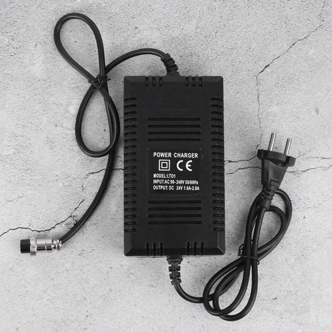 Chargeur de Scooter Électrique Adulte 24V Noir Haute Puissance 90-240V AC (1/5)