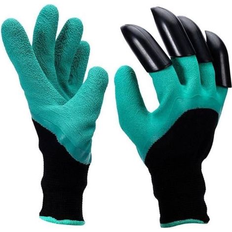 Filiyano-Gants de jardinage avec griffes en plastique ABS pour creuser - 708004 - Vert - Adulte - Unisexe Vert (1/4)