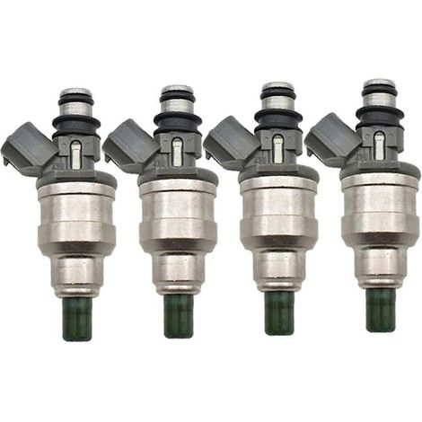 195500-2040 Injecteurs de carburant (4 pièces) compatibles avec Mazda Protege MX-3 323 1.6L 1.8L (moteur 4 cylindres), Kia Sephia et Daihatsu Rocky (1990-1995) (1/5)
